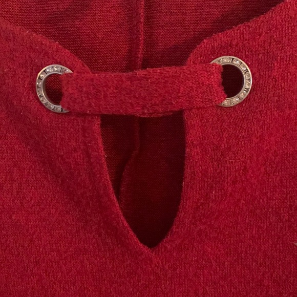 Red long sleeved sweater with rhinestone accents - Picture 2 of 5